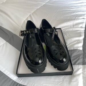 Lambda Black Patent Leather Mary Janes
